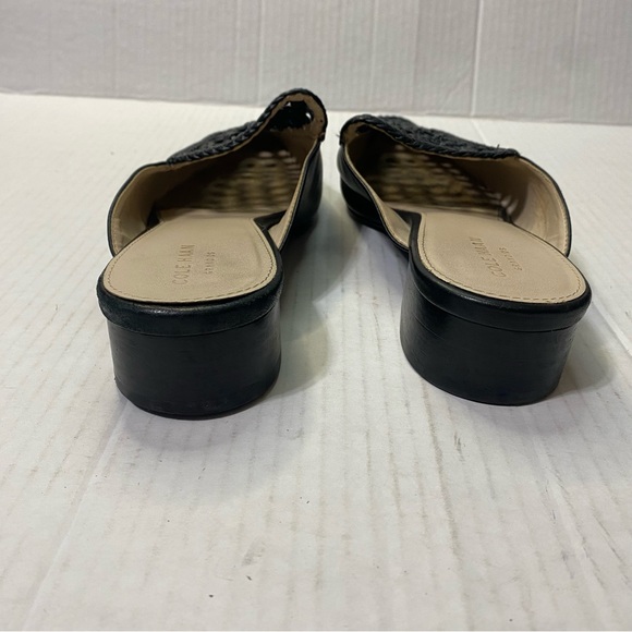 Cole Haan Grand OS Payson Woven Leather Mules Black Slip On Size 8B - Picture 6 of 10